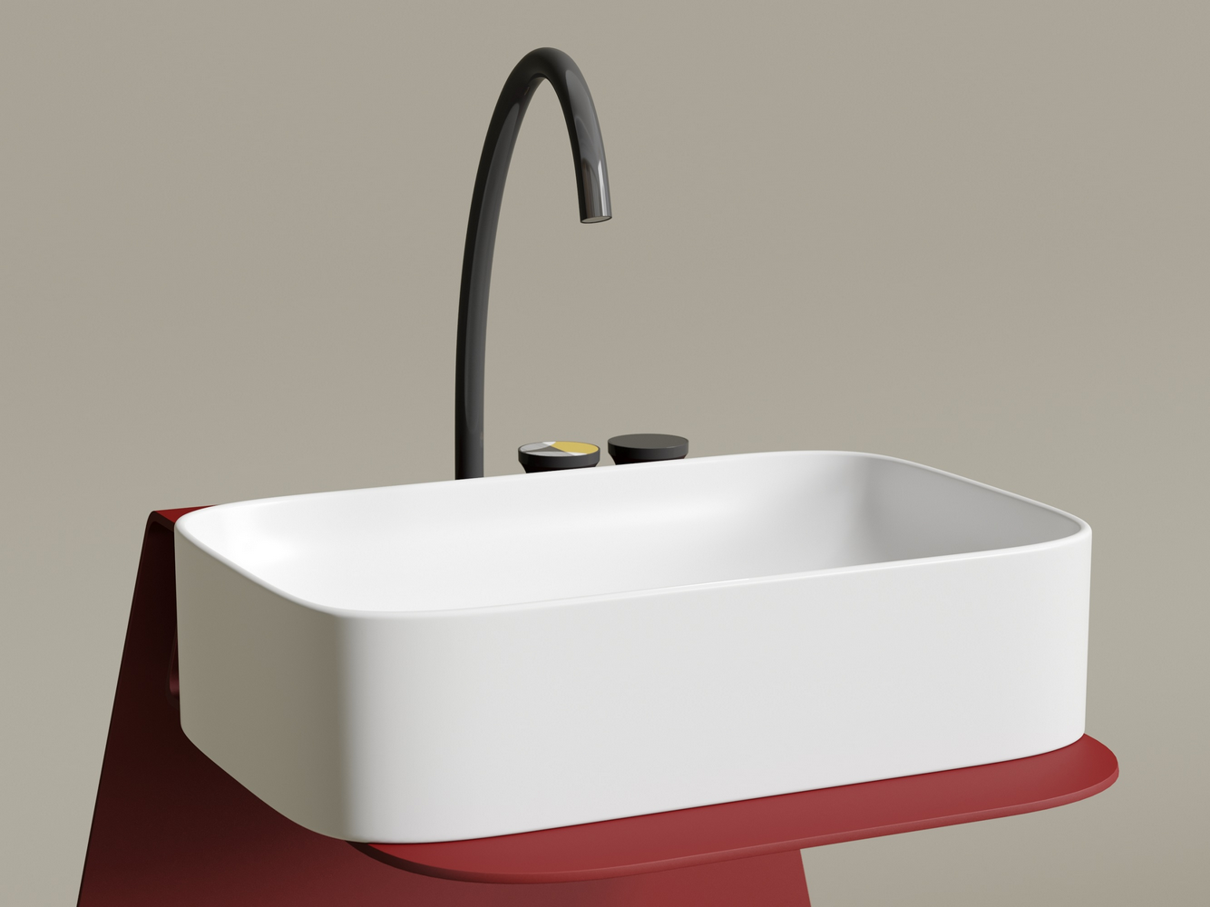 Умывальник чаша накладная прямоугольная (цвет Белый Матовый) Элемент (Element) 605x380x150мм, артикул CN6053MW