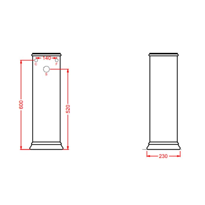 Artceram CIVITAS Пьедестал для раковины 68 см, цвет: серый