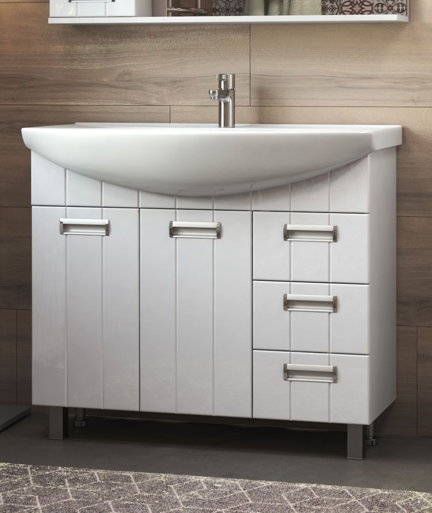 Тумба с раковиной напольная VIGO Diana tn.DIA.STI.100.2D.3Y, 105 см, артикул tn.DIA.STI.100.2D.3Y-com