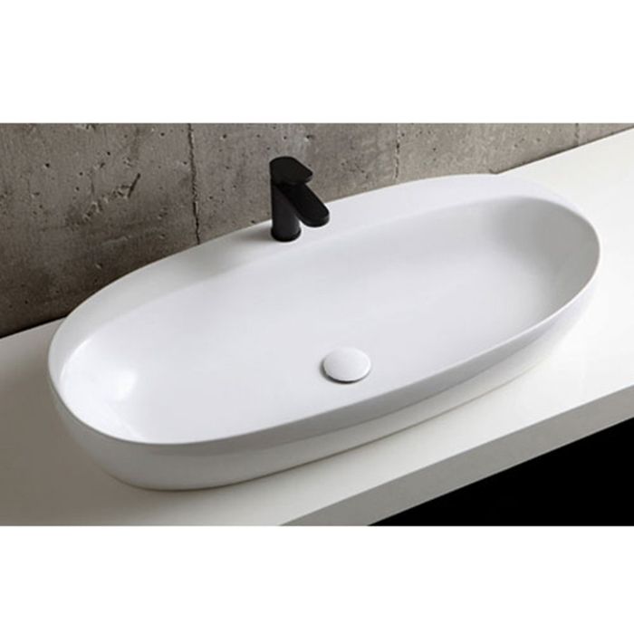 AZZURRA ELEGANCE CIRCLE раковина накладная 90х44см с 1 отв. под смеситель , цвет белый