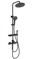 Душевая система с гигиеническим душем и термостатом WONZON & WOGHAND SOLID, Черный матовый (WW-C3011-A1-MB)