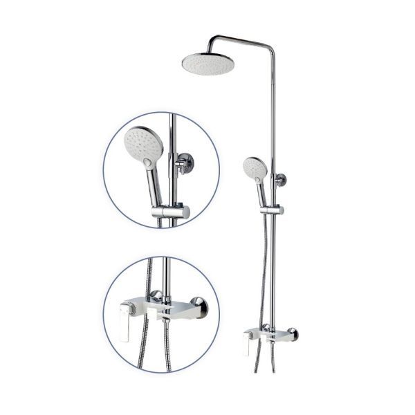 Душевая система FASHUN A2451-8, хром/белый