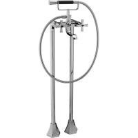 CISAL Cherie Смеситель напольный двухвентильный для ванны с ручной лейкой, держателем и шлангом 150 см, цвет хром/черный матовый