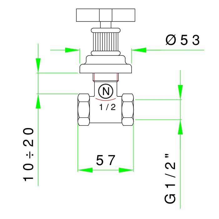 Nicolazzi Pantheon  Запорный кран встроенный ,цвет хром