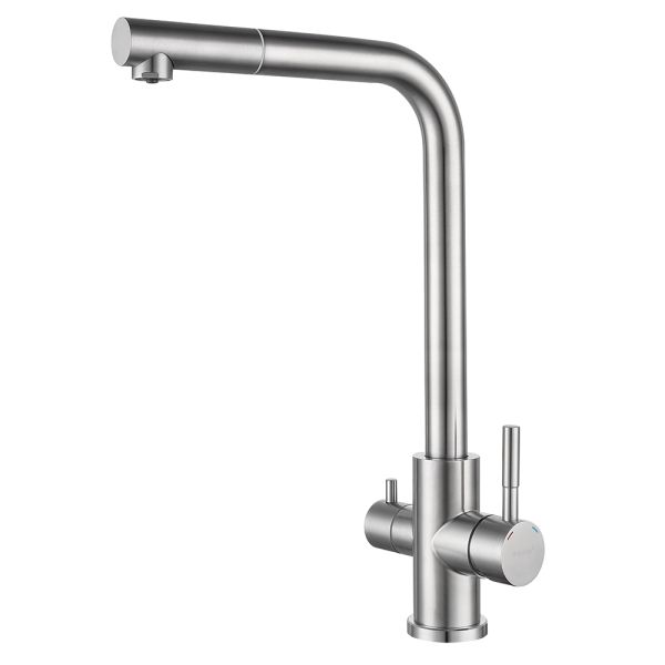 Смеситель для кухни с подключением фильтра GranFest Z-5421, нержавейка