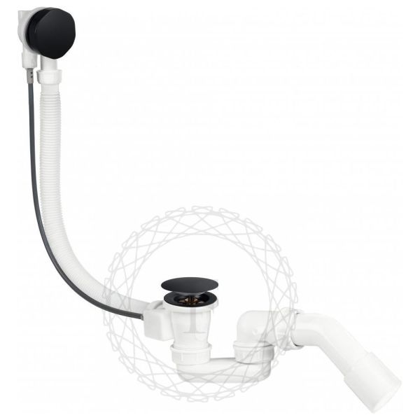 Слив-перелив (полуавтомат, 80 см.) FILARETE FL80BL, черный