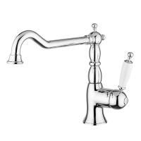 CUCINA OXFORD Смеситель для кухни моноком., ручка белая/хром