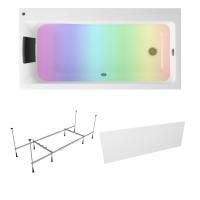 Комплект 5 в 1 Lavinia Boho Catani S4-371217PR, акриловая ванна 170x80 см (правый разворот), усиленный металлический каркас с монтажным набором, мягкий силиконовый подголовник, лицевой экран, хромотерапия