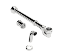 Devon Сифон для ванны, с удлинителем и патрубком выпуска в пол, цвет: хром