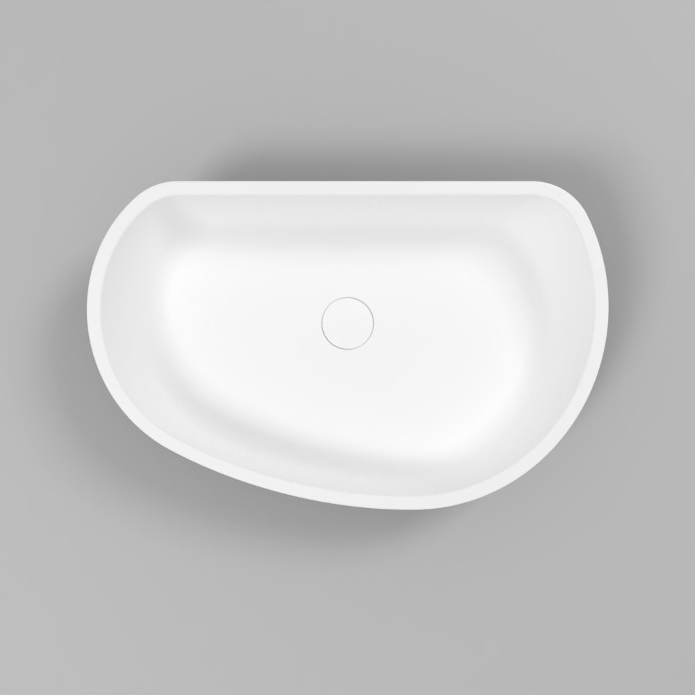 Умывальник WHITECROSS Ametrine 60x37 (черный/белый мат) иск. камень