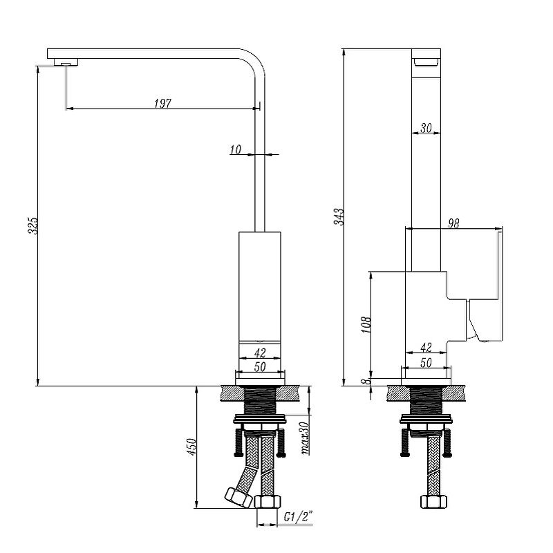 Смеситель для раковины Bronze de Luxe Grani K980 Хром