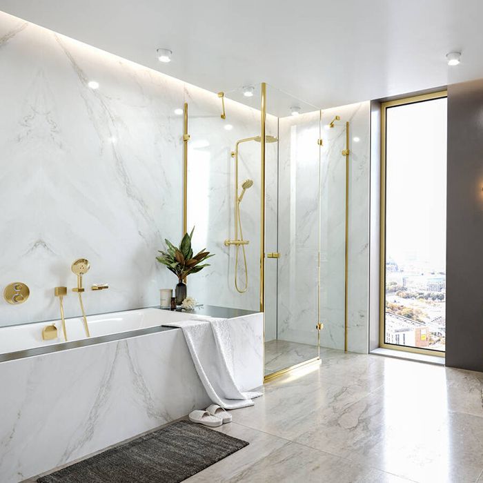 Смеситель для душа, Hansgrohe, Ecostat S, тип открывания воды-вентильный, тип регулирования воды-термостатический картридж, монтаж-вертикальный встраиваемый (настенный), отверстия для монтажа-1, внутренняя часть-необходимо заказать, цвет-шлифованное золот Смеситель для душа, Hansgrohe, Ecostat S, тип открывания воды-вентильный, тип регулирования воды-термостатический картридж, монтаж-вертикальный встраиваемый (настенный), отверстия для монтажа-1, внутренняя часть-необходимо заказать, цвет-шлифованное золот