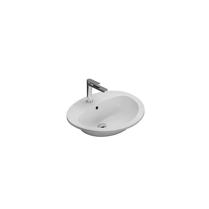 GLOBO Lavabi d'arr Раковина встраиваемая на столешницу MINORI 56х48.5х20см, c 1 отв-м под смеситель, с переливом, цвет белый GLOBO Lavabi d'arr Раковина встраиваемая на столешницу MINORI 56х48.5х20см, c 1 отв-м под смеситель, с переливом, цвет белый