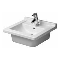 Duravit Starck 3 Раковина с перел., с 1 отв. под смес., глазуровка снизу, 480x465мм, Цвет: Белый