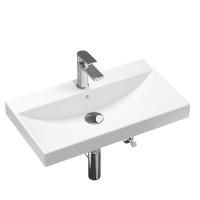 Комплект 5 в 1 Lavinia Boho Bathroom Sink 21510368, врезная фарфоровая раковина 80 см, смеситель, латунный сифон, донный клапан quick-clac, угловые вентили 2 шт.