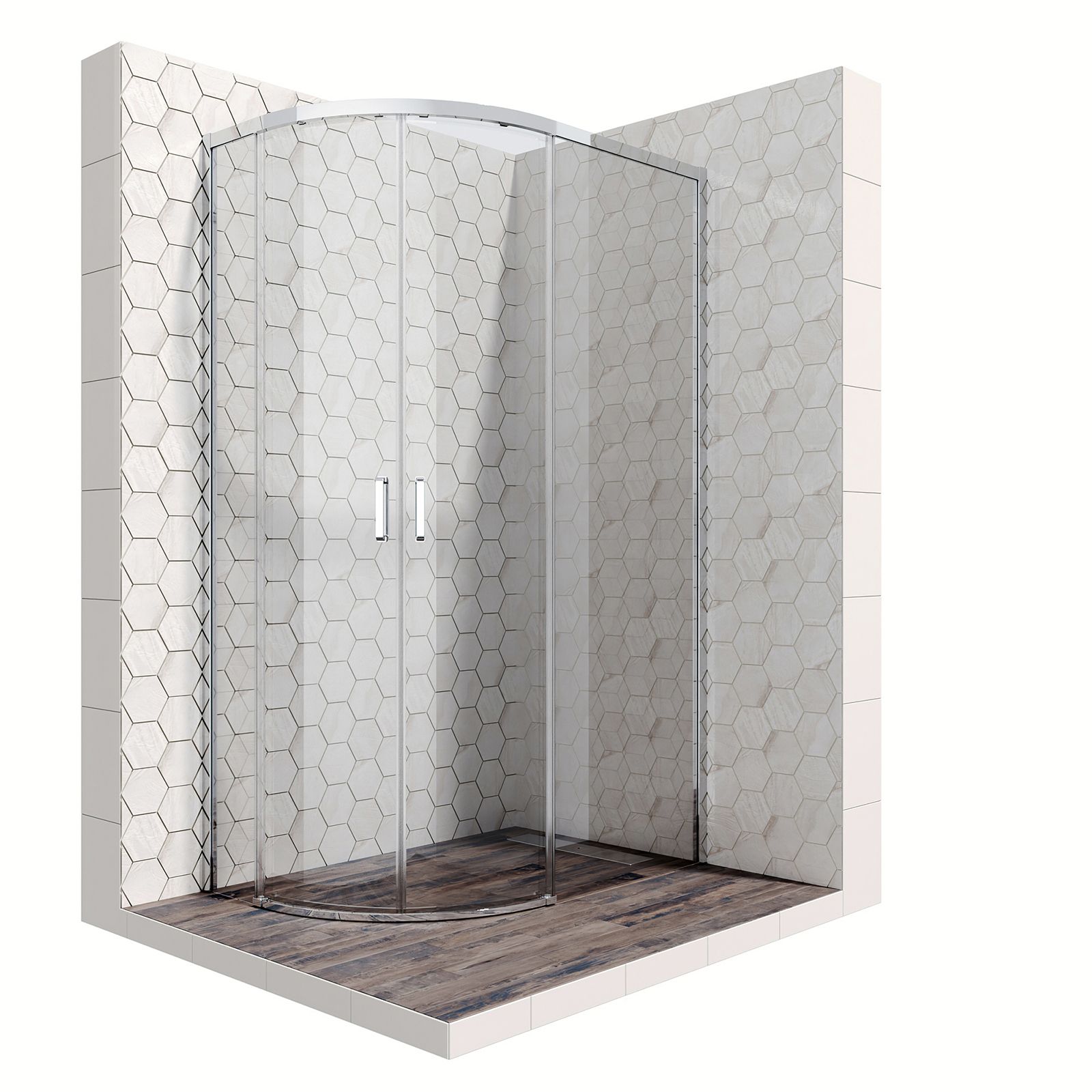 Душевой уголок Ambassador Queen 11011103R-ST3, полукруглый, линейный трап, 120х80