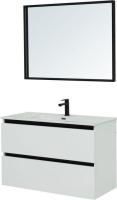 Комплект мебели для ванной De Aqua Ариетта NEW 100 белый матовый
