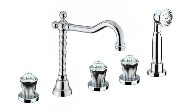 Смеситель на борт ванны Fiore VENERE SKY (SWAROVSKI®) 13CR0607, хром