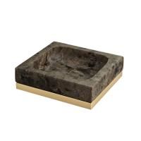 3SC PALACE EM.DARK Мыльница настольная, цвет: мрамор Emperador dark/золото 24к. 3SC PALACE EM.DARK Мыльница настольная, цвет: мрамор Emperador dark/золото 24к.