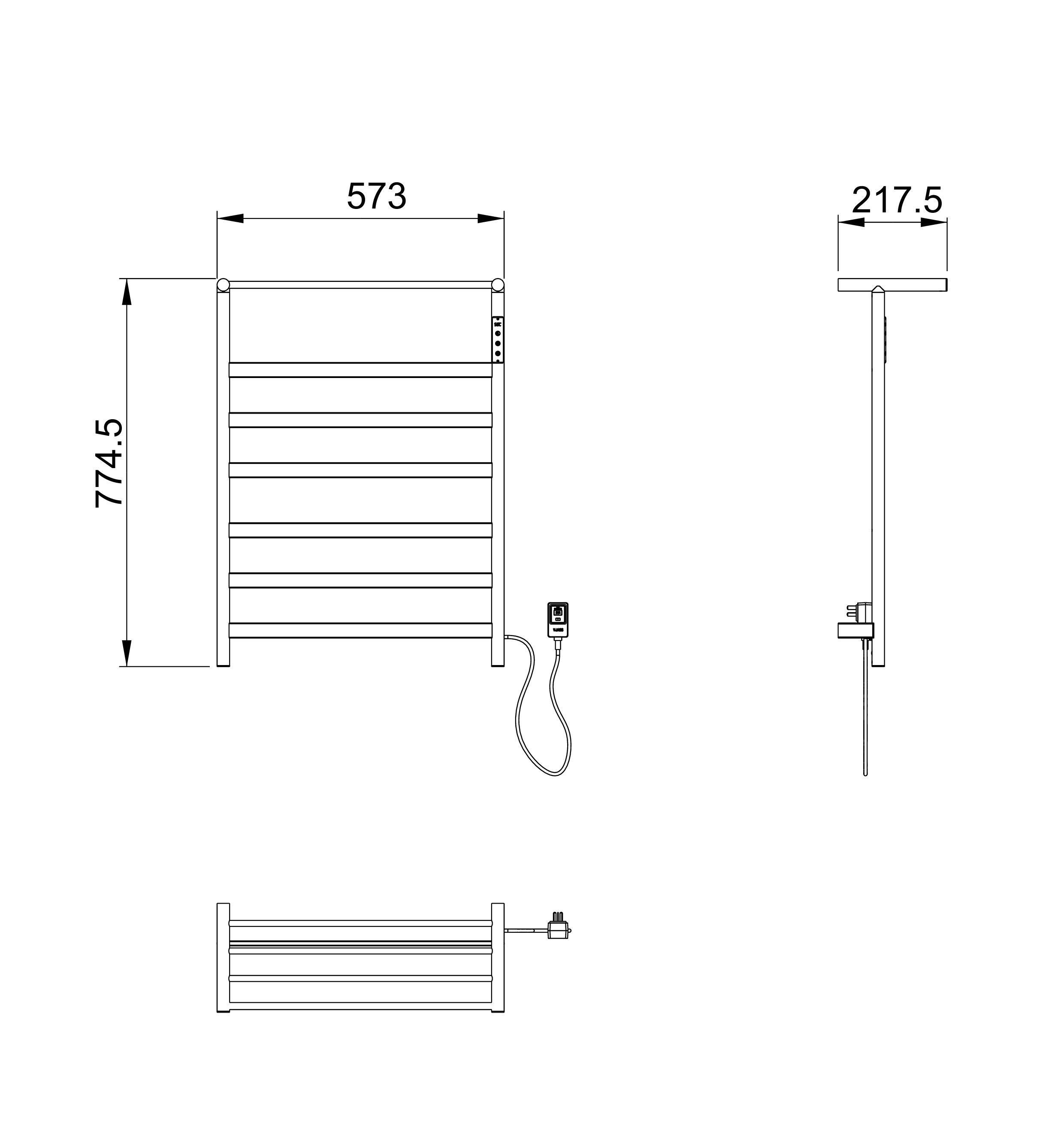 Полотенцесушитель электрический с полкой WONZON & WOGHAND, Брашированный никель (WW-A403-BR) Полотенцесушитель электрический с полкой WONZON & WOGHAND, Брашированный никель (WW-A403-BR)