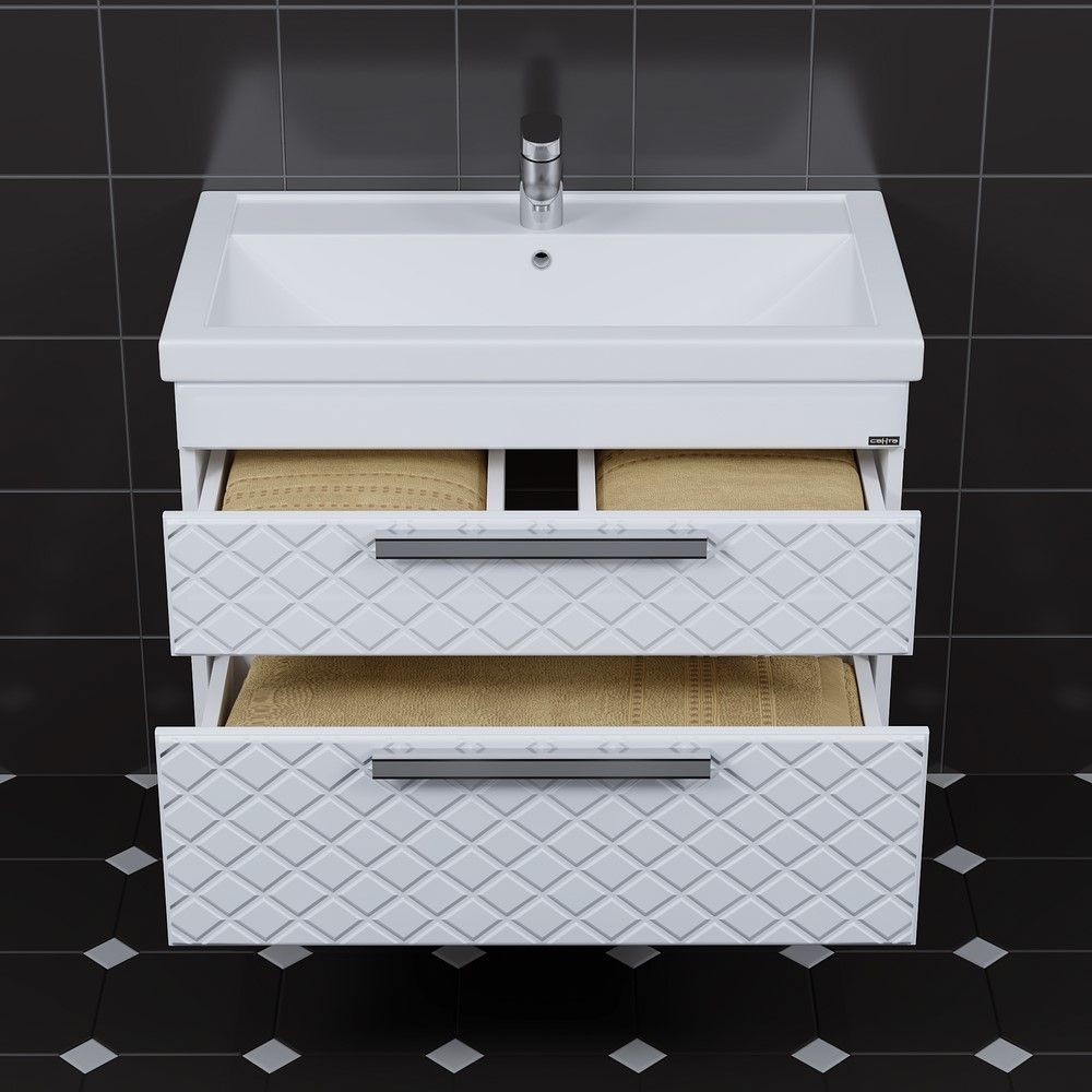 Тумба для умыв. "Калипсо-80" NEW 2 ящ. подвес. (ум. Фостер 80)