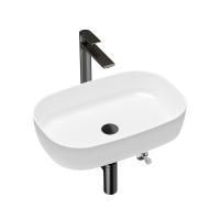Комплект 5 в 1 Lavinia Boho Bathroom Sink Slim 21510005, накладная фарфоровая раковина 54 см, смеситель, латунный сифон, донный клапан quick-clac, угловые вентили 2 шт.