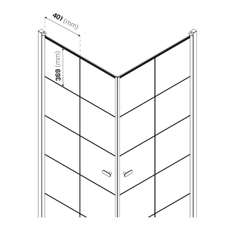 Душевое ограждение NEW TRENDY NEW SOLEO BLACK 90x90x195 D-0285A/D-0285A (черный)
