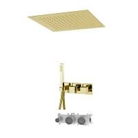 Fima Carlo Frattini Sistemi doccia Смеситель для душа, встраиваемый, термостатический, на 2 выхода, цвет: золото