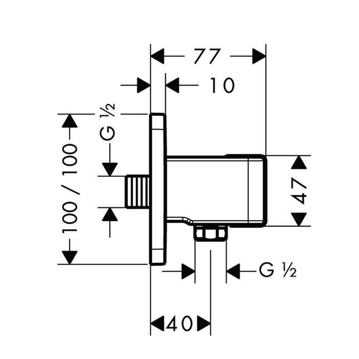 AX Urquiola Вывод воды с клапаном и держателем ручного душа, цвет: хром AX Urquiola Вывод воды с клапаном и держателем ручного душа, цвет: хром