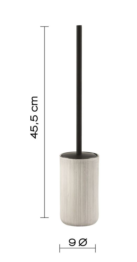 Gedy Naomi, напольный керамический ерш, цвет черный матовый - серая керамика