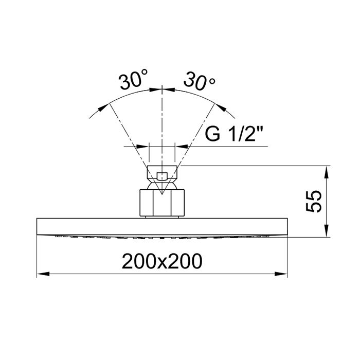 FANTINI MINT Верхний душ 200х200 мм., цвет черный матовый
