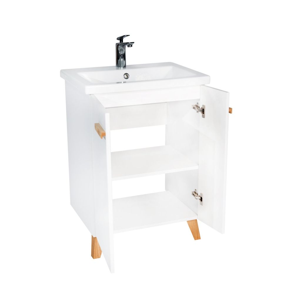 Тумба VIANT "Мюнхен" 2 ств белая 430х560х820 под раковину .S-UM-COM60/1-w (COMO 60) (VMUN60COBEL-T2ST), артикул VMUN60COBEL-T2ST