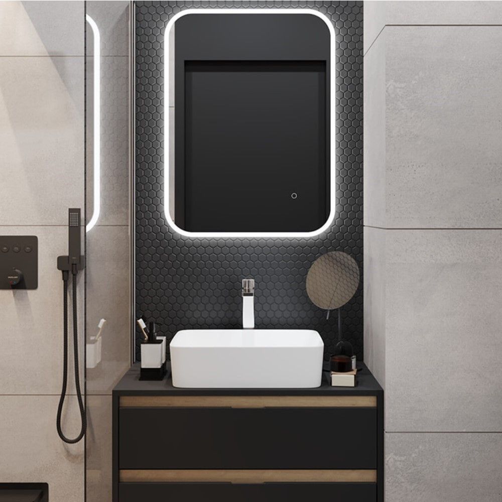 Зеркало прямоугольное EXCELLENT Lumiro 80x60 (белый мат) Зеркало прямоугольное EXCELLENT Lumiro 80x60 (белый мат)