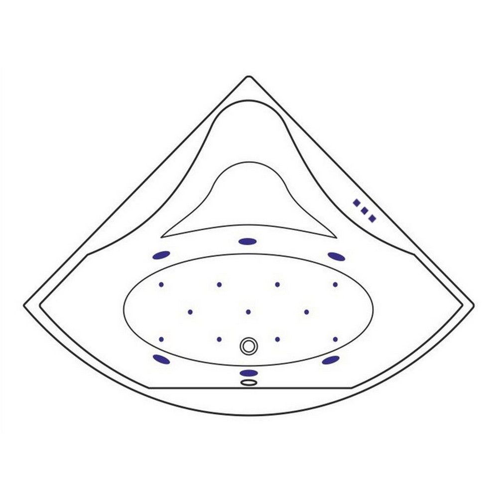 Ванна EXCELLENT Glamour 150x150 "RELAX" (хром)