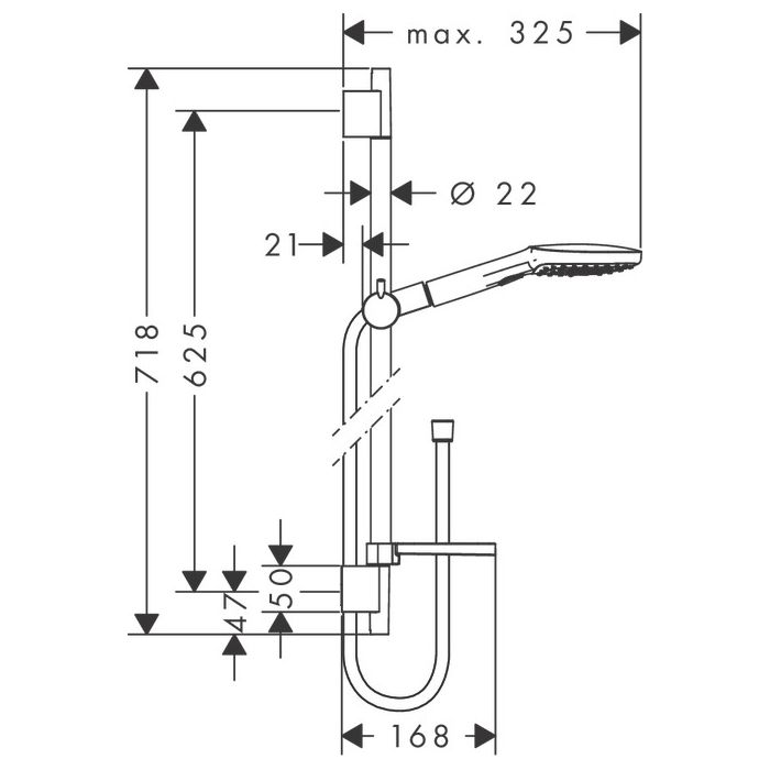 HG Raindance Select E Душевой набор: штанга 650mm, ручной душ 120, 3jet (Rain, RainAir, WhirlAir), EcoSmart, мыльница, шланг, цвет: хром HG Raindance Select E Душевой набор: штанга 650mm, ручной душ 120, 3jet (Rain, RainAir, WhirlAir), EcoSmart, мыльница, шланг, цвет: хром