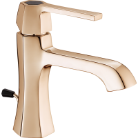 CISAL Cherie Смеситель однорычажный для раковины на 1 отверстие с донным клапаном, цвет золото розовое/черный матовый