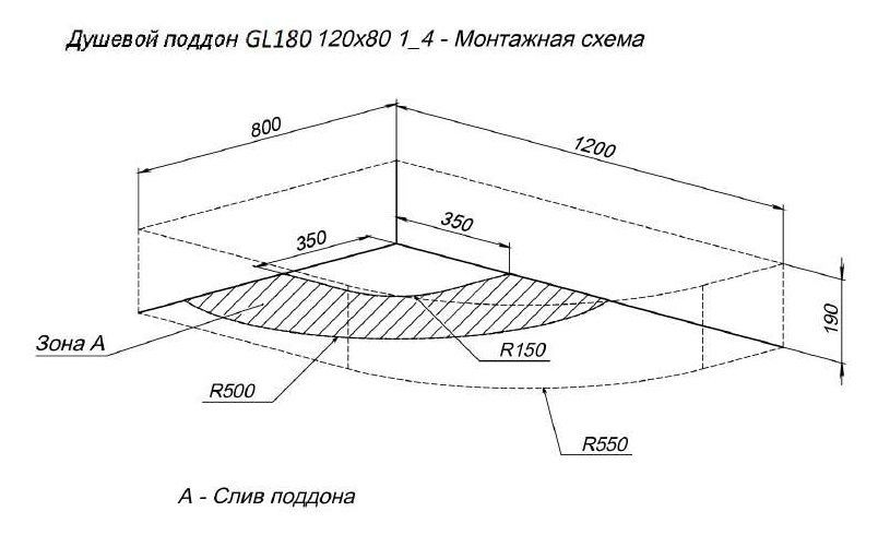 Душевой поддон Aquanet GL180 120x80 L Душевой поддон Aquanet GL180 120x80 L