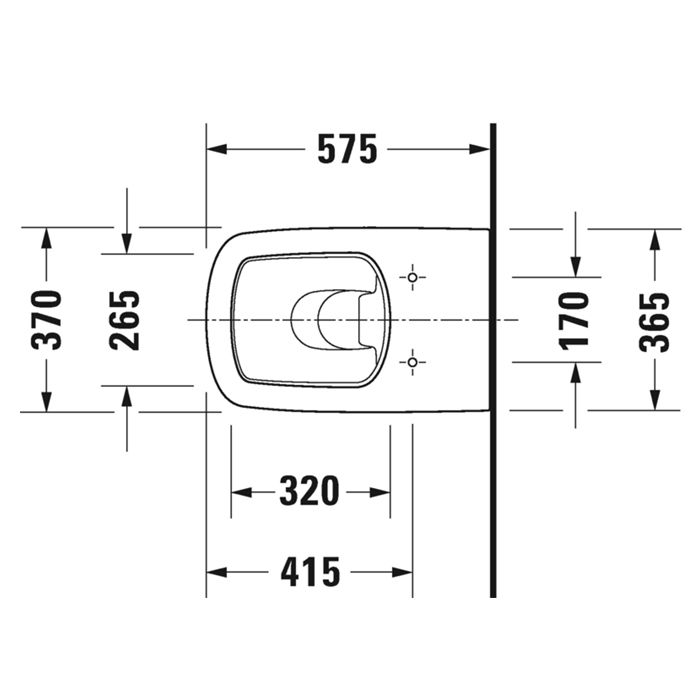 Duravit DuraStyle Унитаз напольный пристенный 370х570 мм,  с креплением,слив в стену.   цвет белый