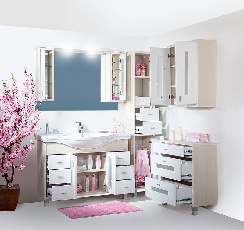 Комод Бриклаер Бали 71 Светлая лиственница/Белый глянец