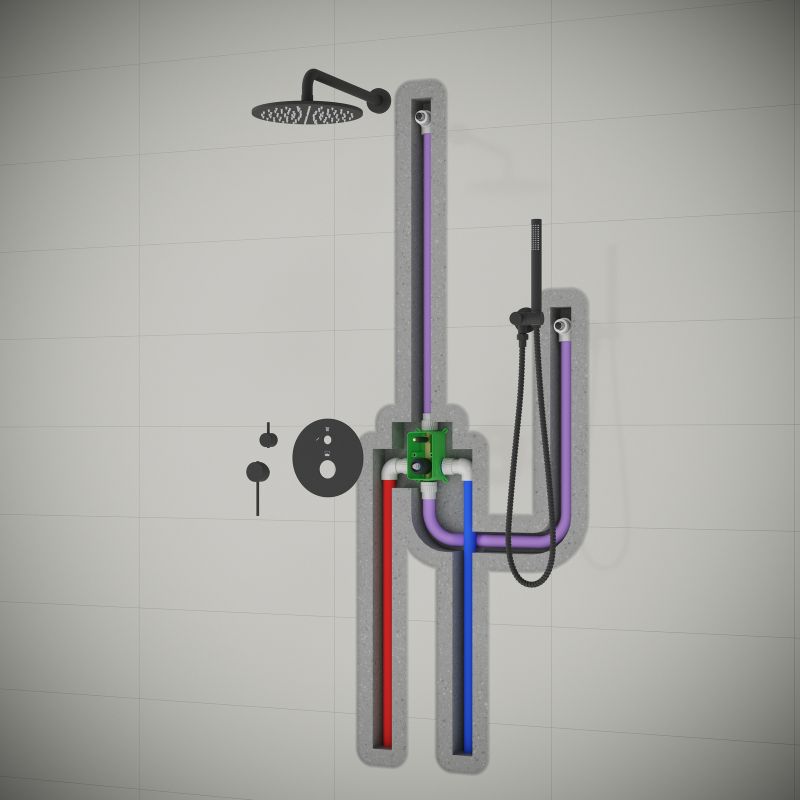 Душевая система встроенная Timo Saona черное золото (SX-2369/18SM), артикул SX-2369/18SM