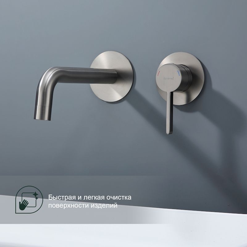 Смеситель для раковины встраиваемый Splenka S221.11.09, графит