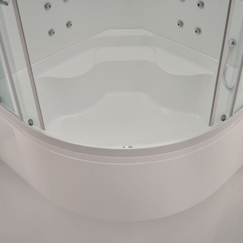 Душевой бокс SSWW BU110 138x138 с баней профиль Белый задняя стенка Белая