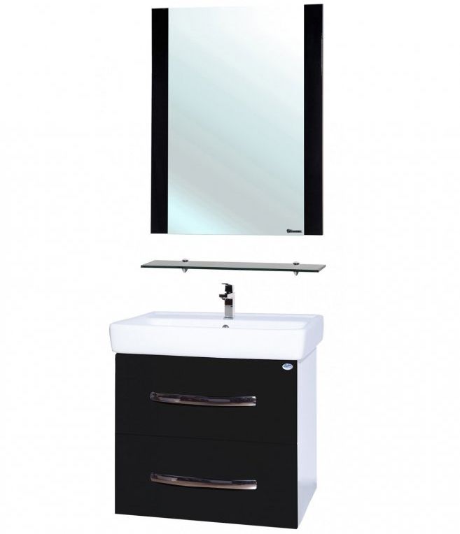 Зеркало Bellezza Рокко 70 4613711030042 с полкой Черное