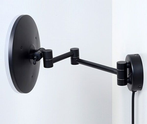 Косметическое зеркало WasserKRAFT K-1004BLACK с подсветкой с увеличением Черное