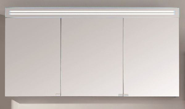 Puris Star Line, зеркальный шкаф (3 двери) с LED подсветкой 1400 мм, цвет чёрный структурный