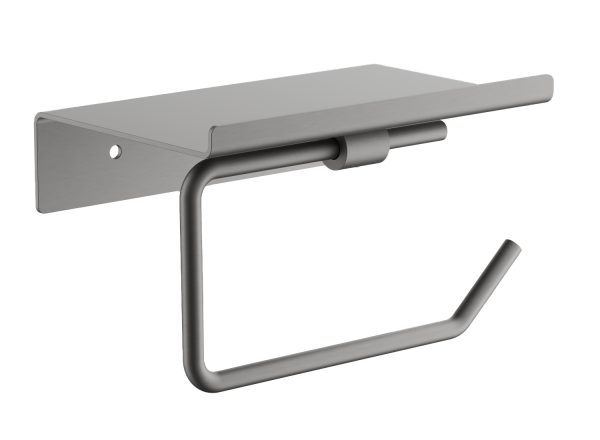 Держатель для туалетной бумаги с полкой BELZ B9001-3, оружейная сталь