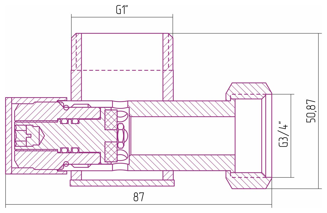 Вентиль угловой н/ж "СУНЕРЖА" (под шестигранник) G 1" нар.р. / G 3/4" н. г. (Сатин)