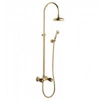 Bongio Fleur Noir Смеситель  душевой со стойкой с верхним и ручным душем, цвет золото/черный фарфор