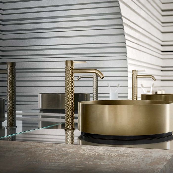 GESSI 316 Раковина Ø400 мм., для установки на столешницу, без перелива, нержавеющая сталь, цвет Warm bronze brushed PVD