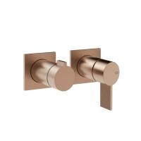 GESSI  INVERSO DIAMANTATO Внешняя часть настенного смесителя для душа на 2 выхода, цвет: Copper Brushed PVD
